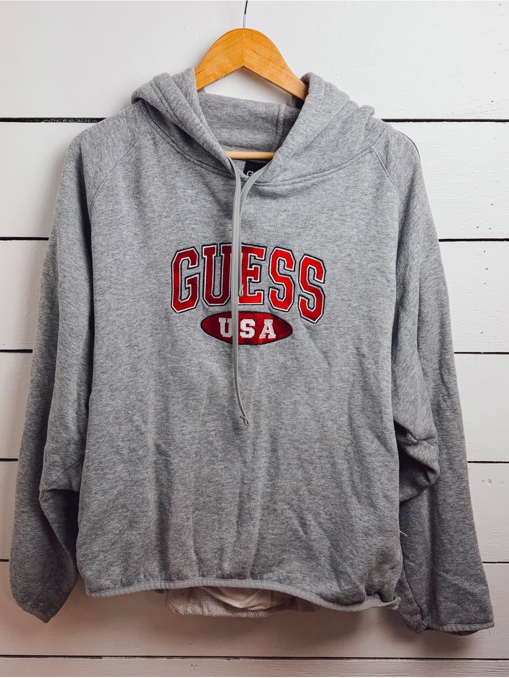 GUESS USA Gray Graphic Zip Up Hoodie Size XL